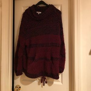 New Directions cowl neck sweater with drawstring waist.